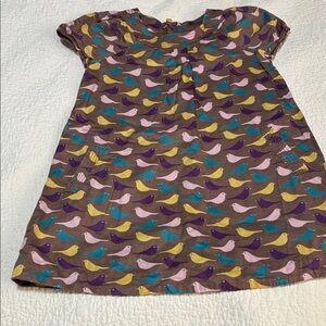 Mini Boden Dress with Colorful Bird Pattern